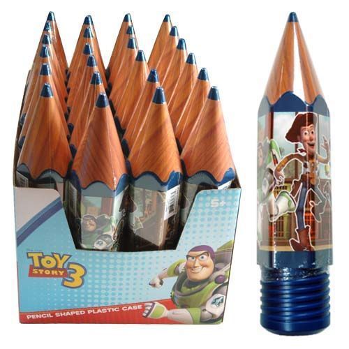 Toy Story Pencil Shaped Plastic Case Back To School Plastic Pen Organizer Box !