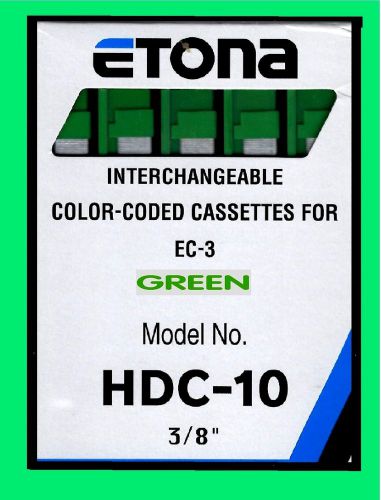 ETONA NEW HDC-10 HEAVY DUTY STAPLE CASSETTE 3/8&#034; Green 210.x 5 = 1050  EC-3