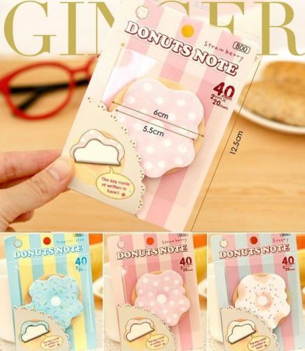Cute Donuts Cooky Post It Bookmark Marker Memo Flag Index Pads Tabs Sticky Notes