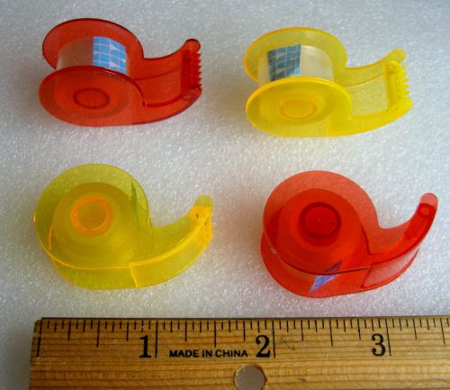 Set of 4 Cute Mini Tape Dispensers Miniature Tiny Office Gift Toy Doll Size Play