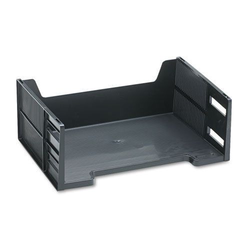 Stackable high-capacity side load letter tray, polystyrene, ebony for sale