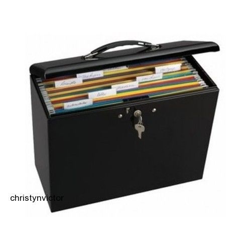 Locking file box security briefcase office home steel storage bills master lock for sale