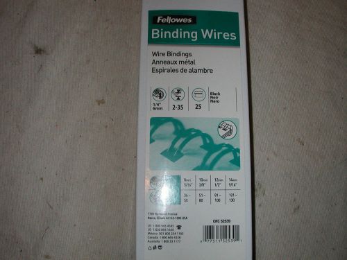 (25) 1/4&#034; Fellowes Wire Bindings CRC 52539  CRC52539