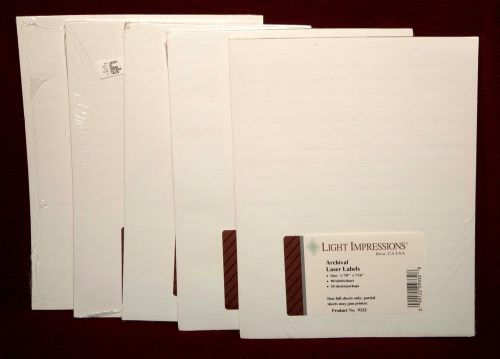 Archival labels 1 7/8&#034; x 7/16&#034;, 80 per page, 20 sheets per package, 5 packages (
