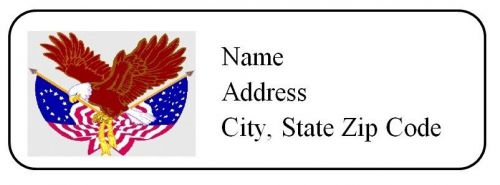 30 Personalized Return Address Labels US Flag Independence Day (us8)