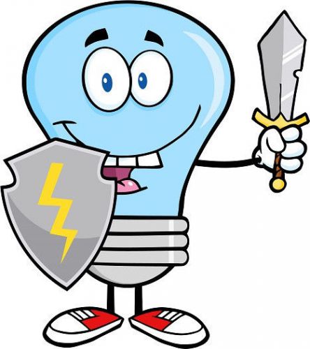 30 Custom Blue Knight Light Bulb Personalized Address Labels