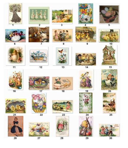 30 Personalized Return Address Labels Vintage Easter choose one picture (e1)