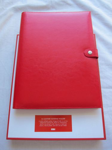 Kikki-k a4 red leather notepad holder - new in box, never used (rrp $129) for sale
