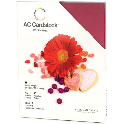 American crafts seasonal cardstock pack 8-1/2-in x 11-in 60/pkg valentine 71272 for sale
