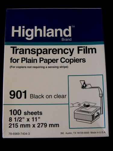 Highland 901 Transparency Film for plain paper copiers~Black on clear~81 pages