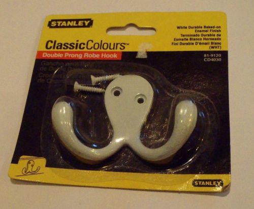 Stanley hardware 81-9120 cd4030 double prong coat &amp; hat hooks, white paint ~ new for sale