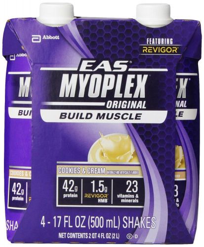 EAS Myoplex Original Ready-to-Drink Nutrition Shake, Cookies and Cream, 17 oz...