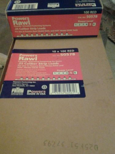 NEW Powers Rawl  25 csliprt strop loads cat 59578 10x100 RED (1000 pcs)