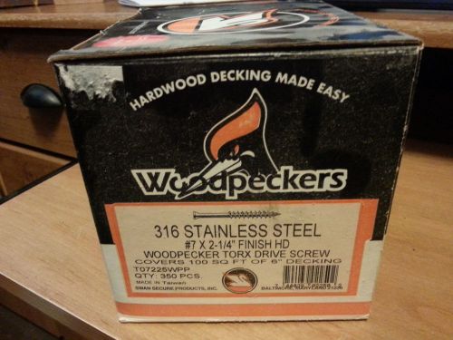 #7 x 2-1/4&#034; Stainless Steel  Swan Woodpecker Deck / Trim Screws 250 pcs
