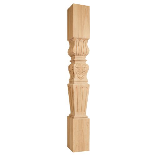 5&#034;x 42&#034;- turned acanthus/fluted post (island leg)-  5&#034; x 5&#034; x 42&#034; - #p29-42-rw for sale