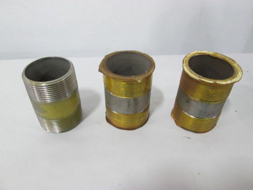 LOT 3 NEW 2-1/2IN NPT 4IN LENGTH MALE PIPE FITTING NIPPLE COUPLER D321319