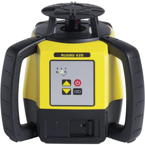 Leica rugby 620 rotary laser level w/ alkaline battery &amp; rod eye basic surveying for sale