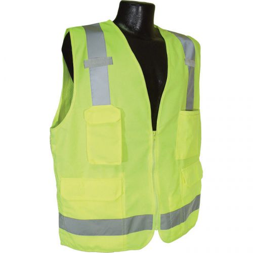 Radians Class 2 Surveyor Safety Vest -Lime, Large, # SV7G