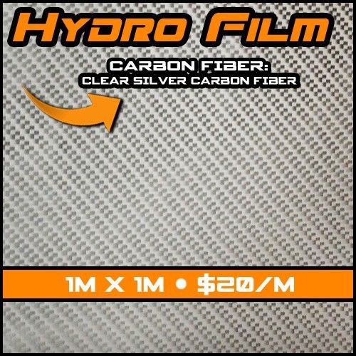 Hydrographic Water Transfer Printing Film - Silver &amp; Clear Carbon w/ White Base