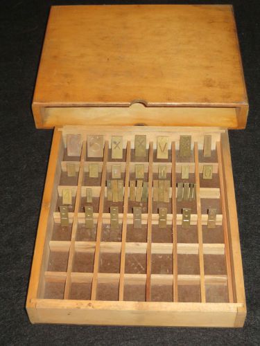 George Gorton Pantograph Machine Brass Engraving Font Templates 37 Pcs +Wood Box