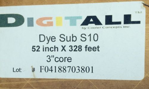 Dye Sublimation Heat Transfer Digitall Paper  -  52&#034;x328&#039; Roll 3&#034; Core