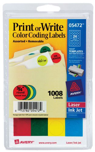 Avery 1008 Count Color Coding Label Set of 6