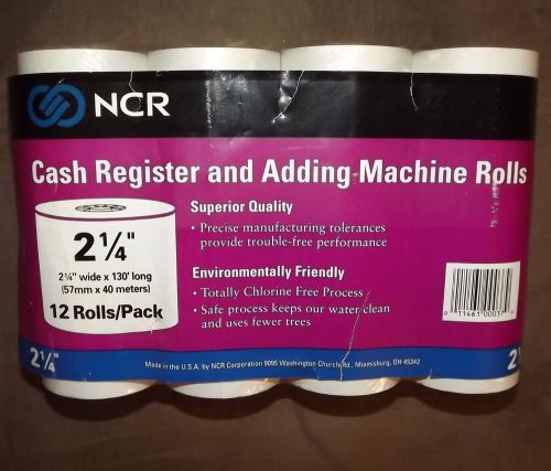 NCR Cash Register and Adding Machine Rolls (12 Rolls 2-1/4&#034; W x 130&#039; L)