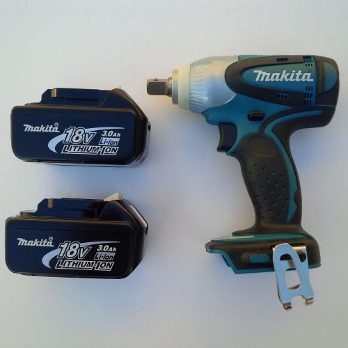 New makita 18 volt btw251 cordless 1/2 impact wrench, 2 bl1830 batteries 18v lxt for sale
