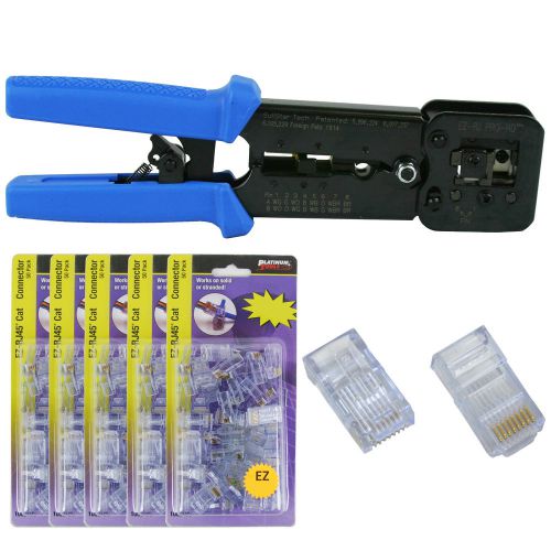 Platinum tools 100054 ez-rjpro hd crimp tool, jar ez-rj45 cat5/5e 250 connectors for sale
