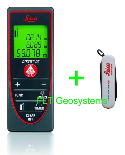 Leica disto d2 laser distance meter w/ free original swiss army penknife for sale