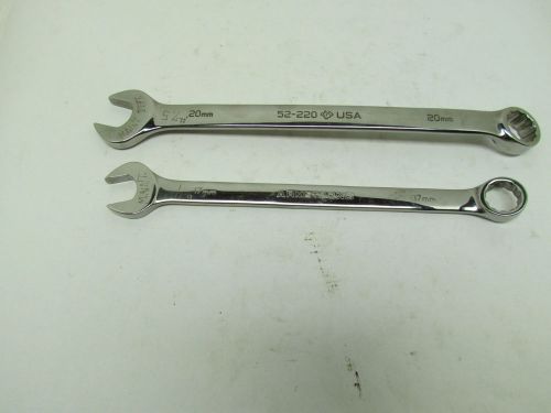 Armstrong 52-217 52-220 Metric Combination Wrench 17mm 20mm Lot of 2 USA