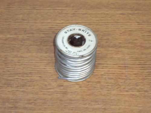 STAY-BRITE 1/8 &#034; SILVER BEARING SOLDER FULL 1 POUND ROLL NO 8