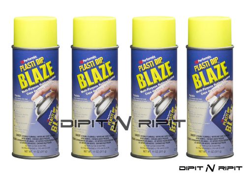 Performix Plasti Dip 4 Pack of Blaze Yellow Aerosol Spray Cans Rubber Dip