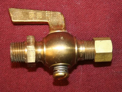 5/16 compression 1/4npt brass drain pet cock shut off valve fuel gas pipe thread for sale
