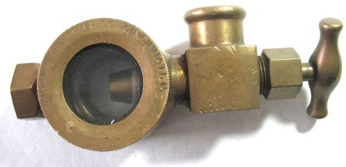 Lunkenheimer Brass Drip Oiler w Sight Glass &amp; Valve Gas Engine Car Auto
