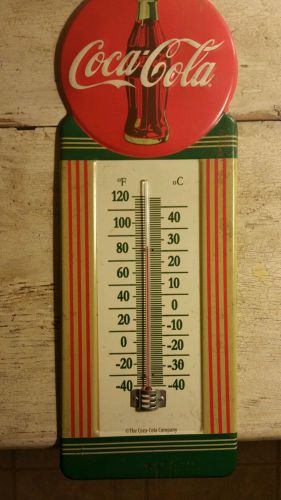 Vintage coca cola thermometer repro 15x5 inch tin red white green 1-99