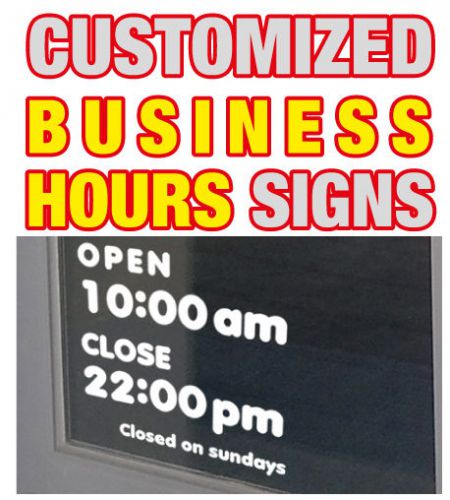 BS-002 BUSINESS HOURS WINDOW SIGN Store Hours 11.8?x11?