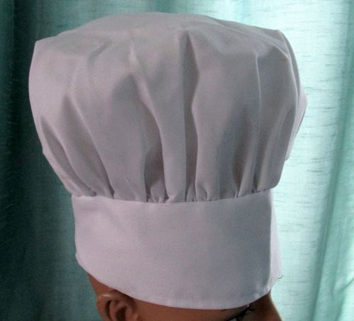 Chef Baker Restaurant Professional White Chef Hat Adjustable Velcro Band