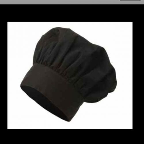 2 NEW BLACK CHEF HATS COMMERCIAL Adjustable WHOLESALE