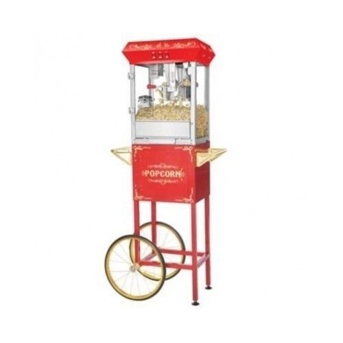 Antique Style Popcorn Popper Machine Cart Home Theater Business Free Shipping