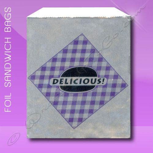 Foil Jumbo Sandwich Bags – 6-1/2 x 1-1/2 x 7-3/4 – Printed Delicious