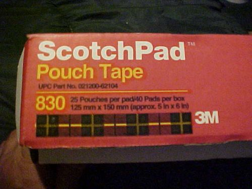 3M ScotchPad #830 Pouch Tape Pads ( Box of 1000 5 x 6&#034; NEW