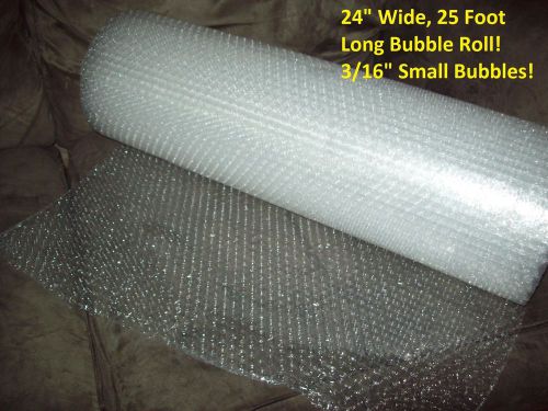24&#034; Wide, 25 Foot Bubble Wrap/Roll! 3/16&#034; (Small) Bubbles! Perforated Every 12&#034;