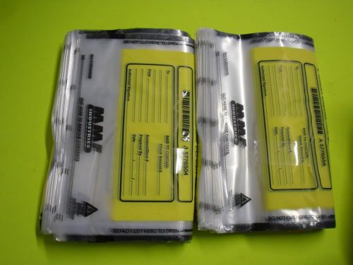 New 100-Pack Tamper Evident Twin Secure-Deposit Bags  9.5 X 17.5 Clear 236-2500N