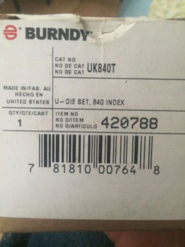 Burndy UK840T Index 840  12 Ton  U Style Hydraulic Compression Tool Die