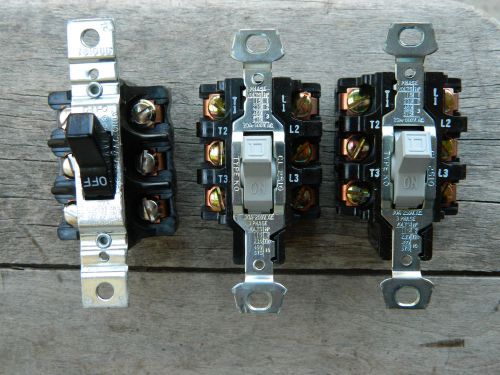Square d toggle switch 30 amp 3 phase &amp; single quanity 3 for sale