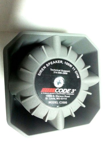 Code 3 C3500U Siren Speaker 100w cast alum Universal Mounting Bracket, NEW