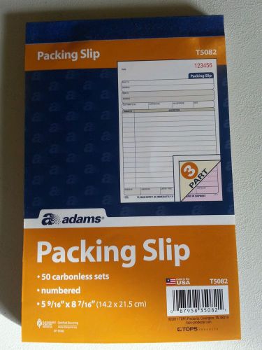 adams packing slip book  (9 total)