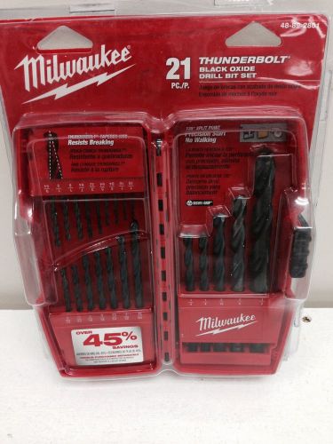 48-89-2801 Milwaukee Drill Bit Set 21 Pc. Thunderbolt Black Oxide