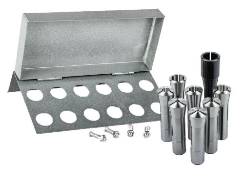 8 Pc R8 Collet Set 1/8&#034; to 1&#034; for Bridgeport with R8 Collet Rack - 12 slot